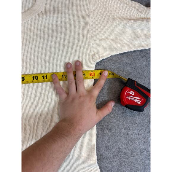 VINTAGE Northwest Territory Thermal Shirt Youth XL Cream Waffle Knit Cozy Tee - Picture 2 of 5